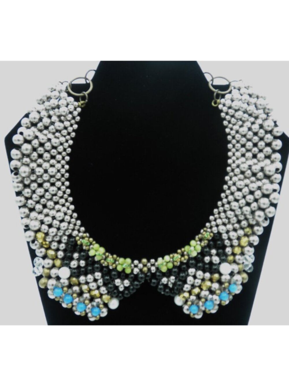 Bold Pam Hiran Anthropologie MultiColor Statement Beaded Collar Choker Necklace - Picture 2 of 8